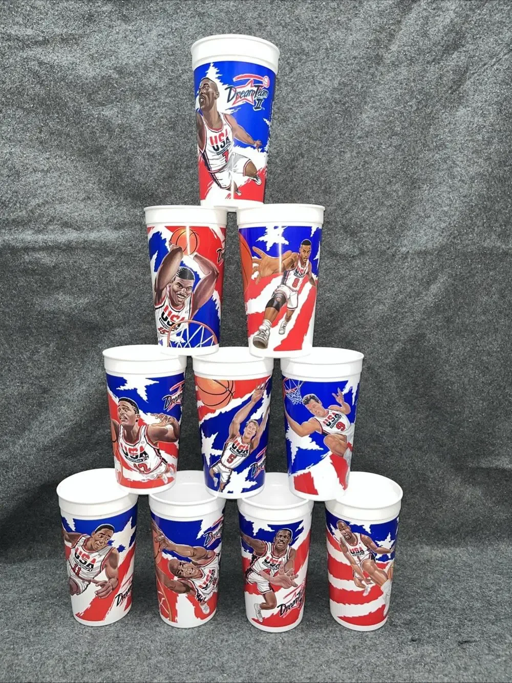 1994 McDonalds Dream Team II USA Cups Lot 10 Kemp Johnson Wilkins Dumars Price